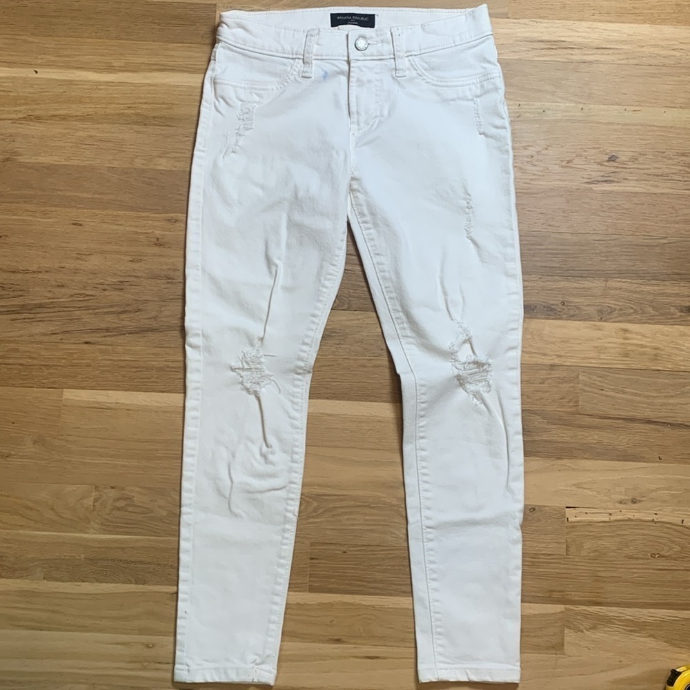 Banana Republic Skinny Distressed White Denim Leggings Women’s 27/4